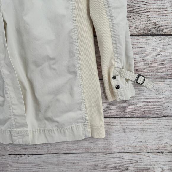 Free People Snap Down Trench Coat Womens 8 Cream White Overcoat - Picture 13 of 13